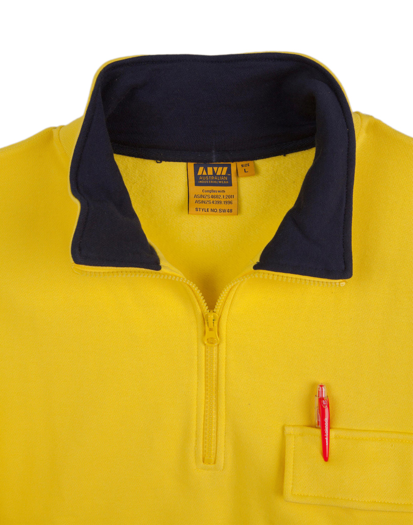 Hi-Vis Two Tone Cotton Fleecy Sweat With 3m Tapes