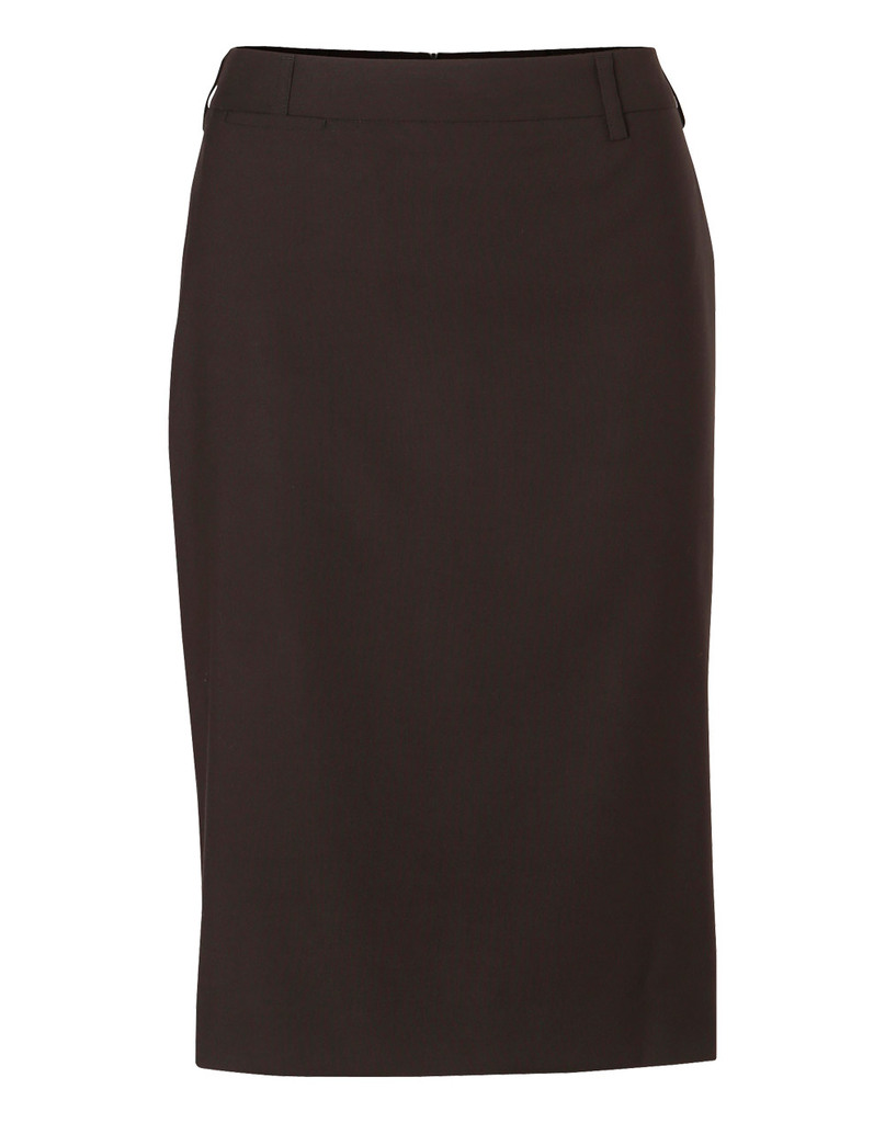 Women's Mid Length Lined Pencil Skirt In Poly/Viscose Stretch