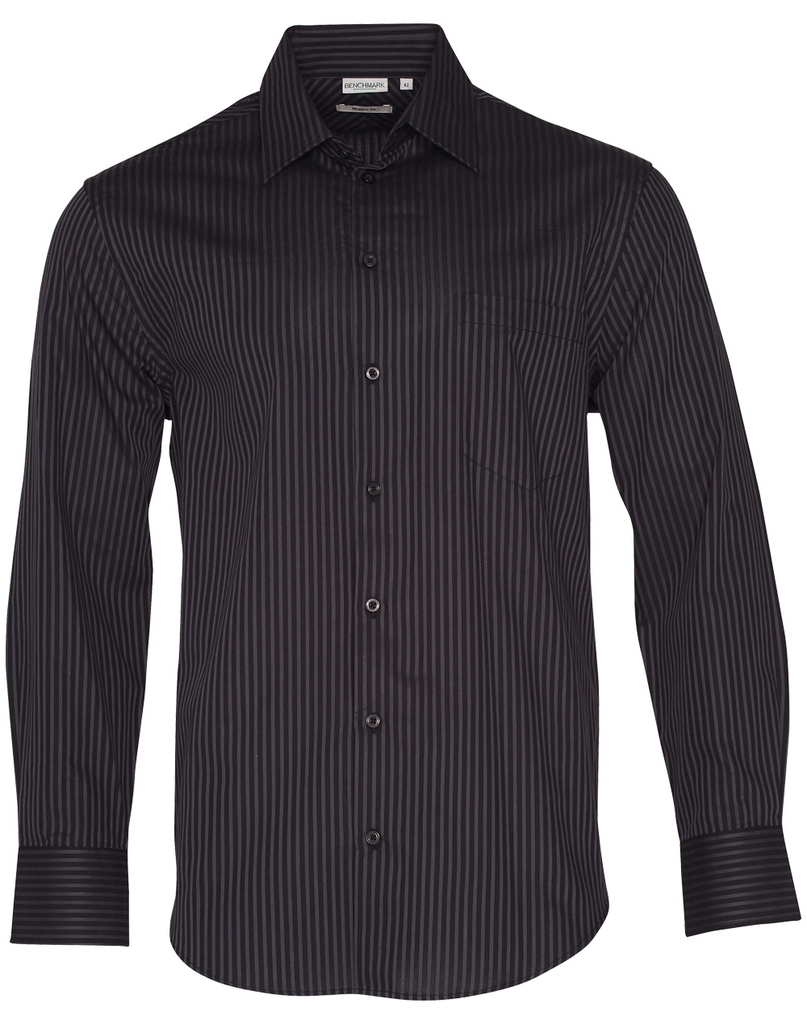 Men's Dobby Stripe Long Sleeve Shirt