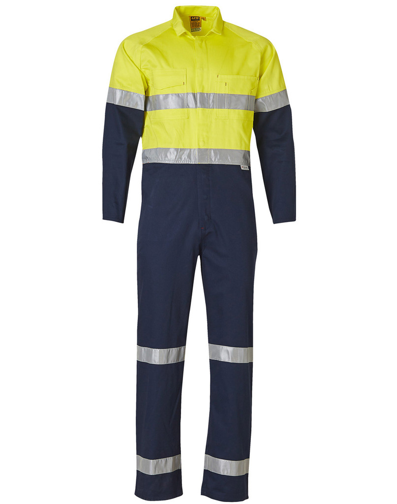 Hi-Vis Men's Light Weight Cotton Coverall With 3m Tape-Regular