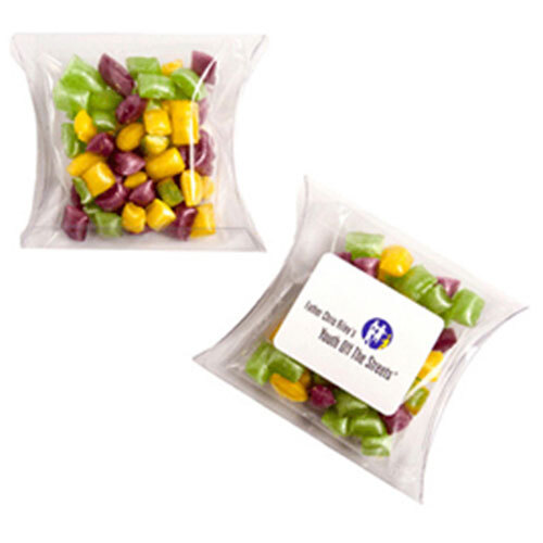 Corporate Coloured Humbugs in Pillow Pack 50G