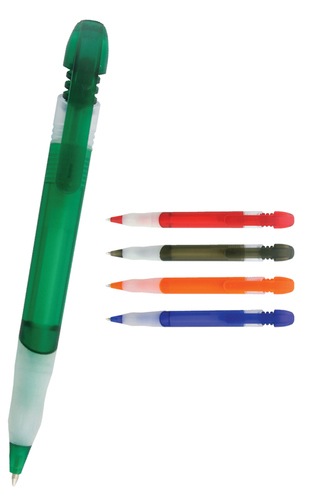 Plastic Pen Frosted Barrel And Silicone Grip Tornado