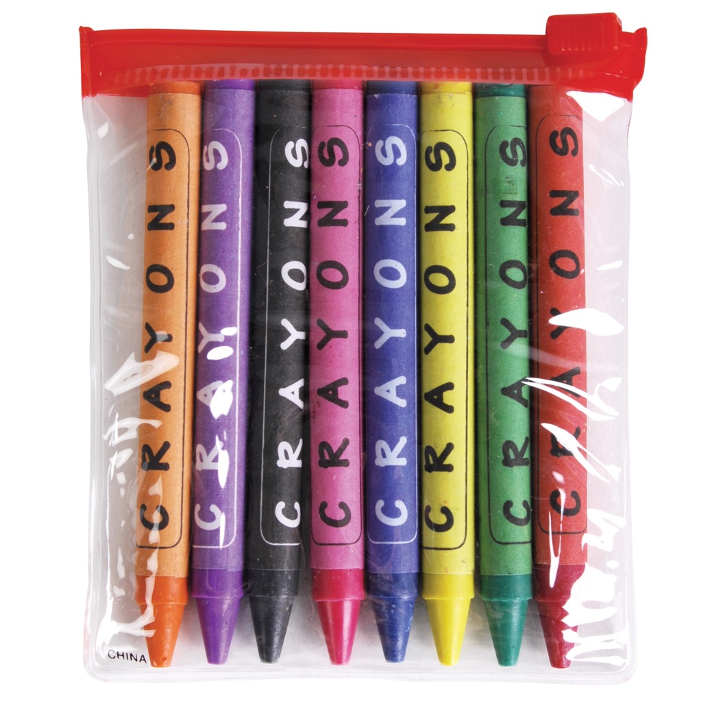 Assorted Colour Crayons In Zipper Pouch