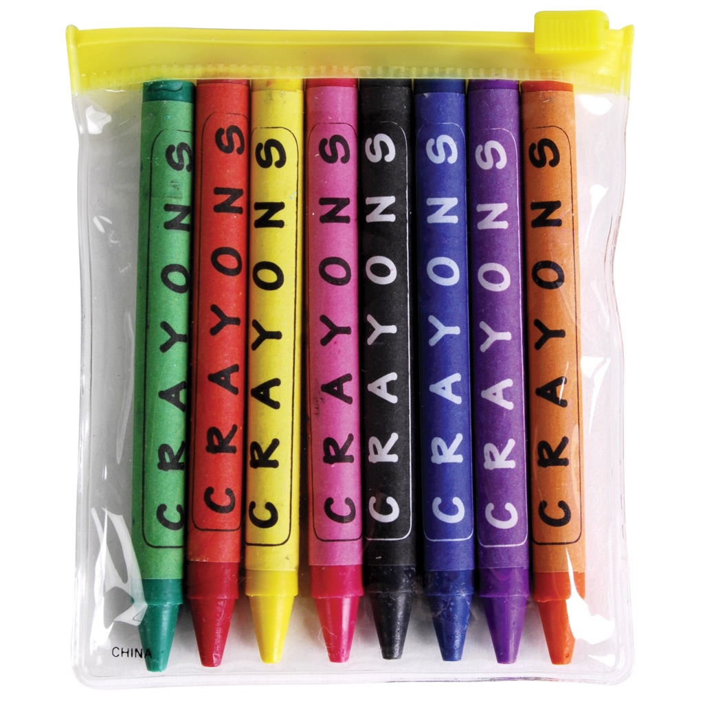 Assorted Colour Crayons In Zipper Pouch