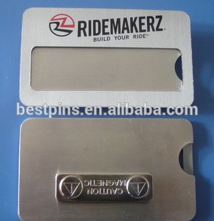 Name Badge Aluminium With Magnet Clip