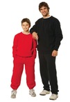 Kid's Fleecy Trackpants With Zip, Cuffs And Knee Padding