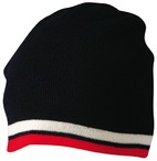 Knitted 100% Acrylic Contrast Stripes Beanie