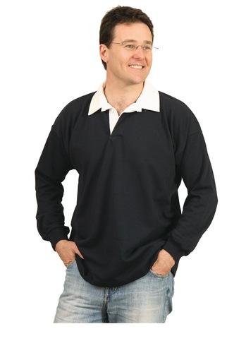 Heavy Jersey Rugby With Contrast Collar 