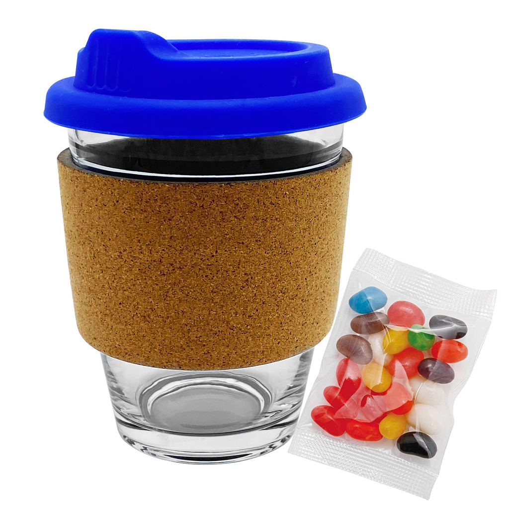 Jelly Bean In Cork Band Glass Coffee Cup