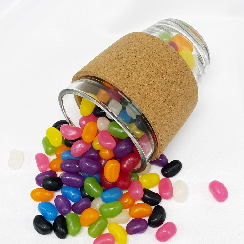 Jelly Bean In Cork Band Glass Coffee Cup