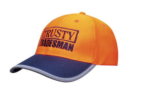 Luminescent Safety Cap With Reflective Trim On Peak