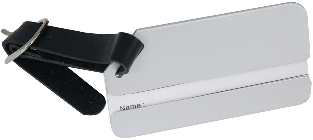 Luggage Tag Aluminium With Leather Strap