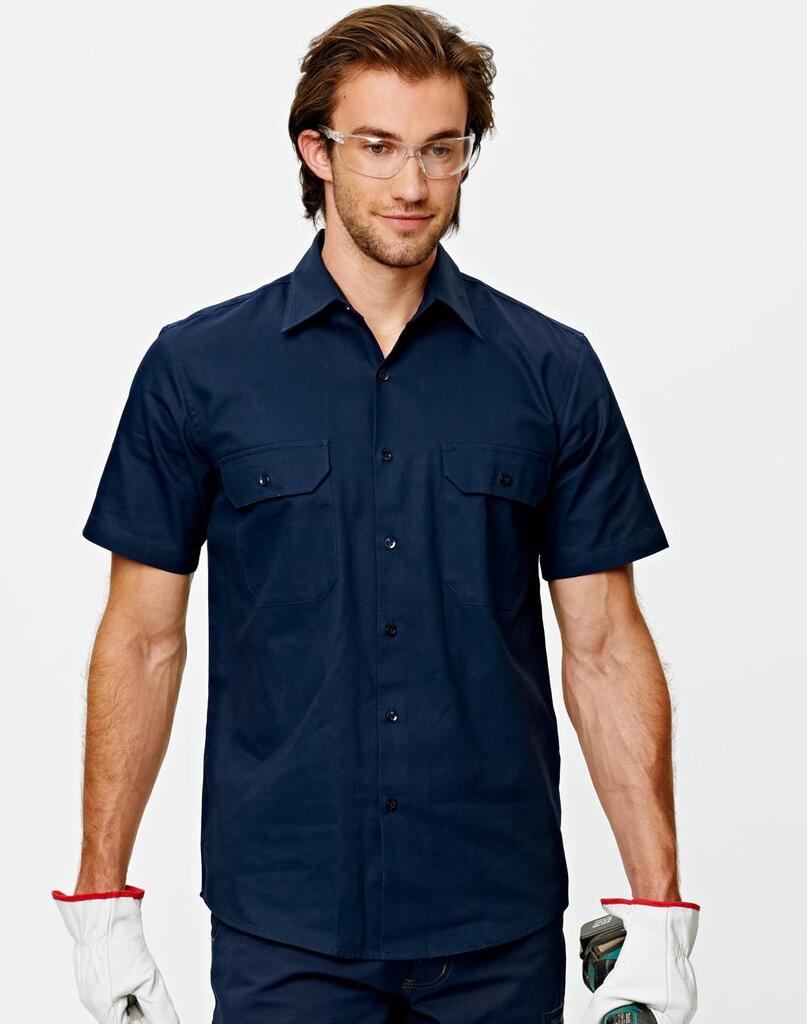 Cotton Drill Short Sleeve Work Shirt 