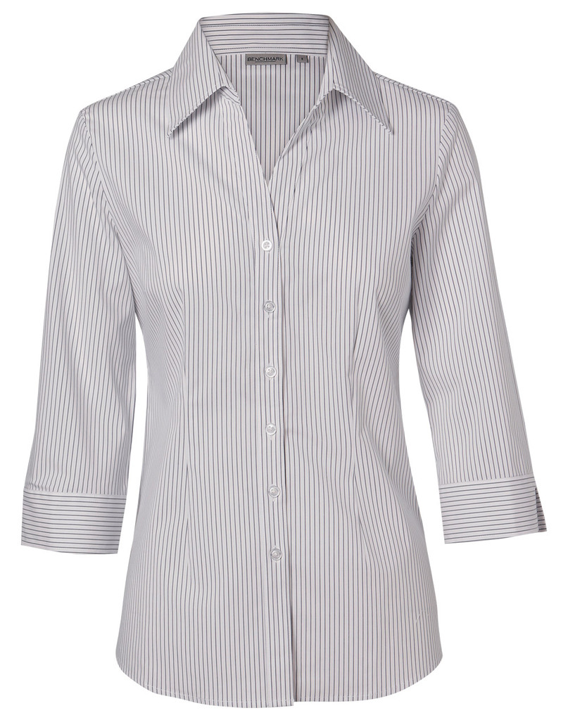 Women's Ticking Stripe 3/4 Sleeve Shirt