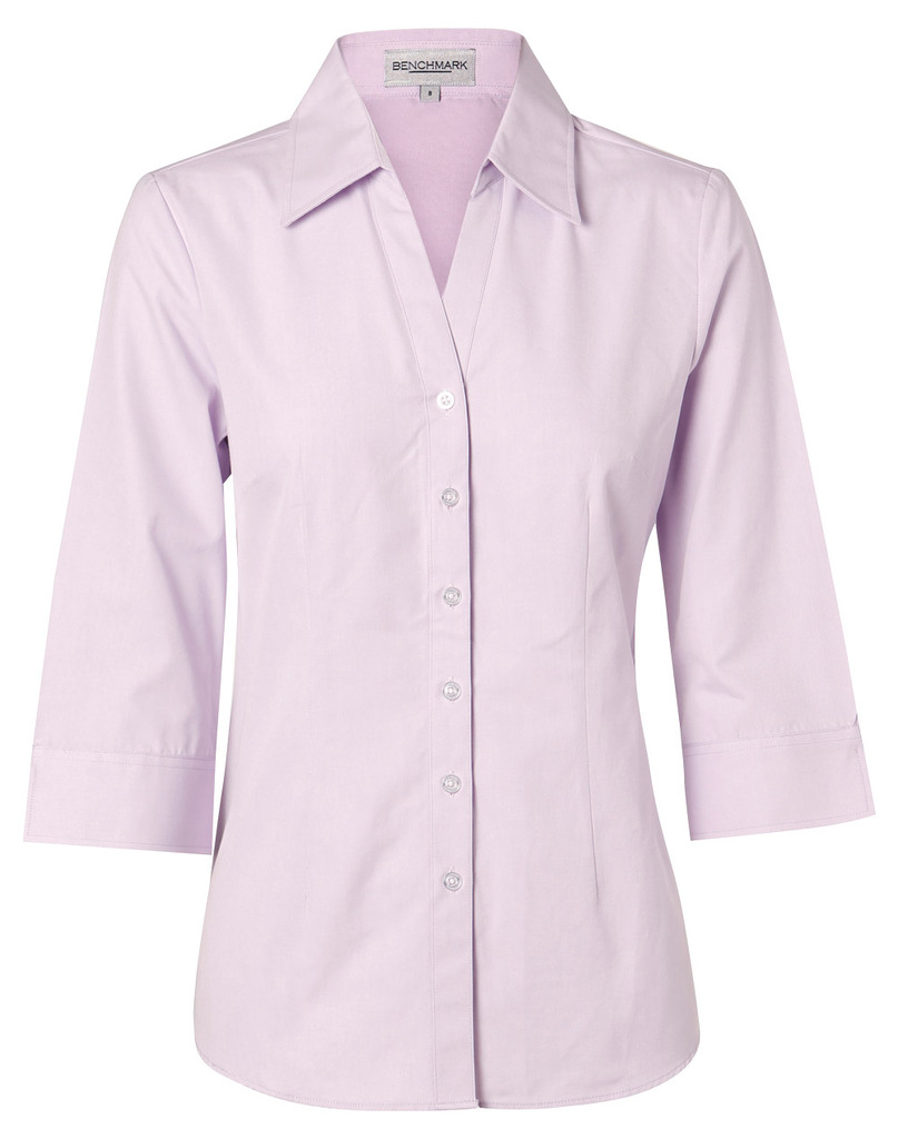 Women's Cvc Oxford 3/4 Sleeve Shirt