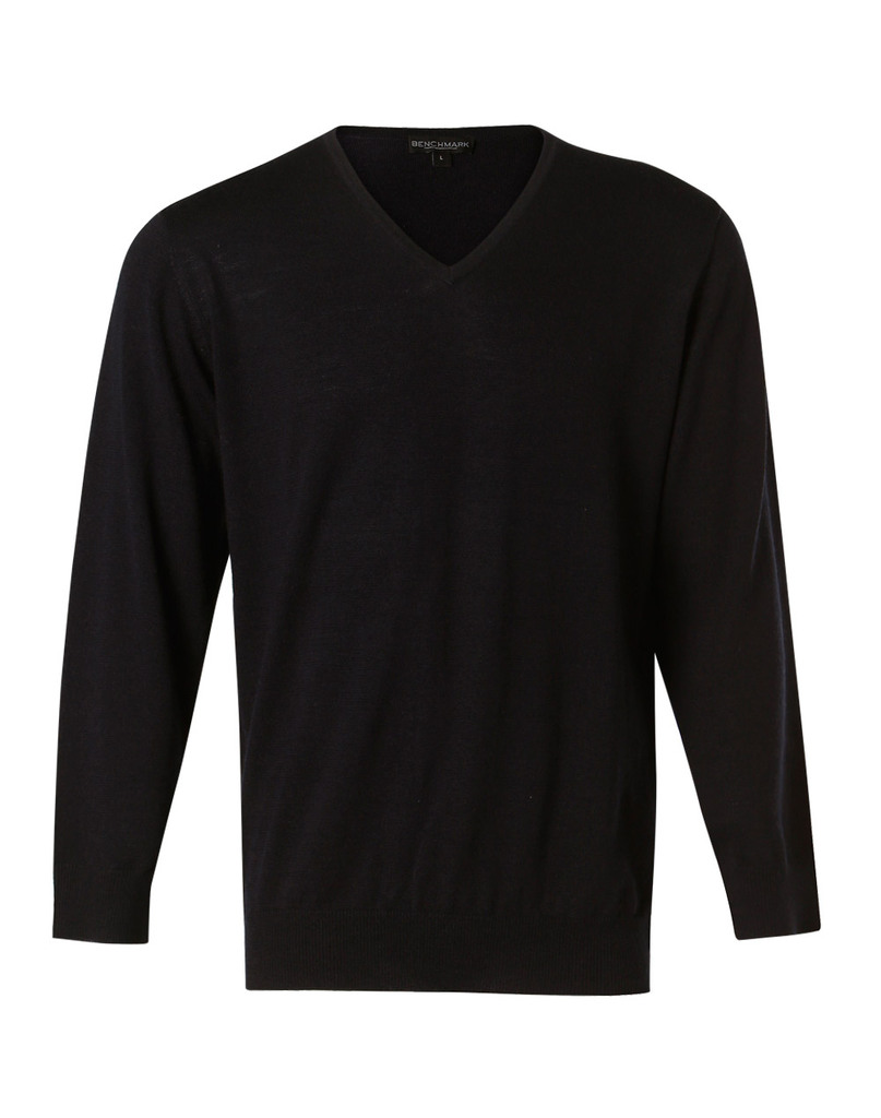 Men's 100% Merino Wool V Neck L/S Sweater
