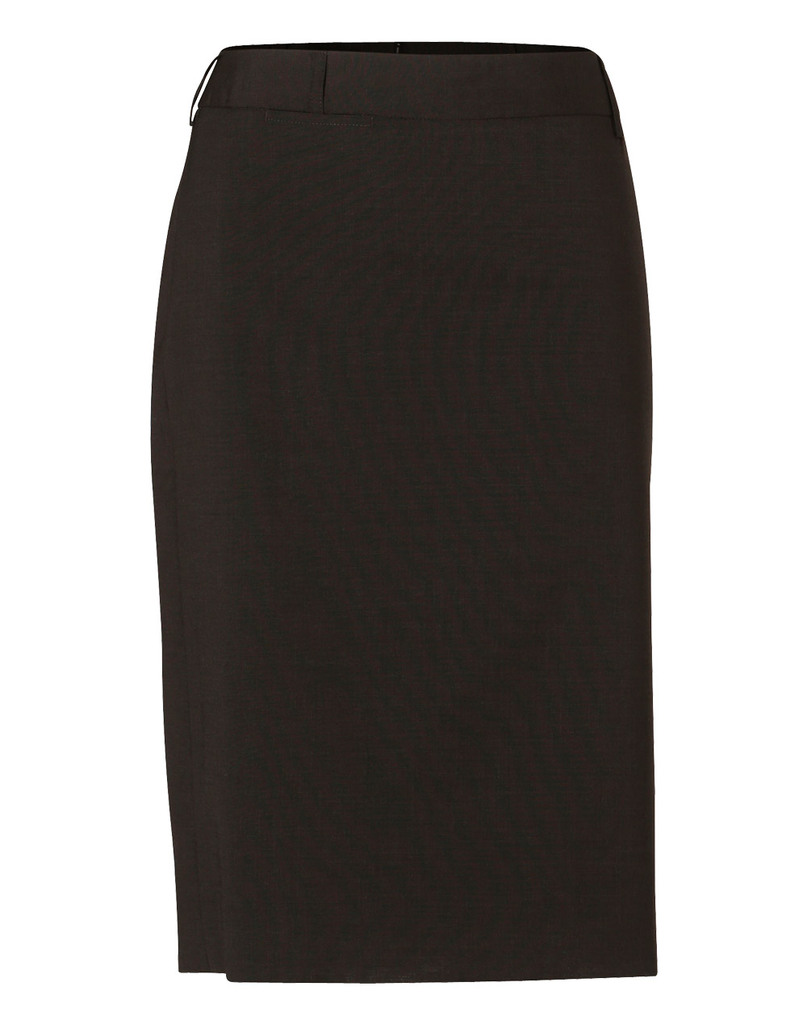 Women's Mid Length Lined Pencil Skirt In Wool Stretch