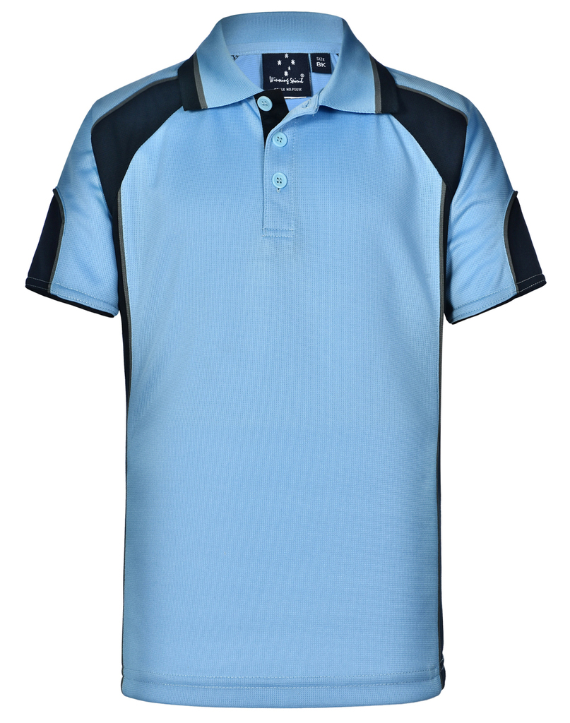 Kid's Cooldry Contrast Polo With Sleeve Panel