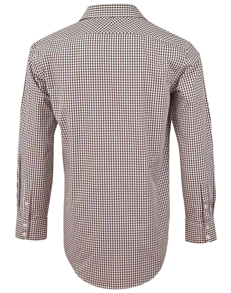 Men's Gingham Check Roll-Up L/S Shirt