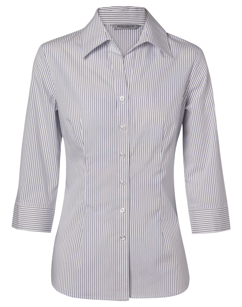 Women's Ticking Stripe 3/4 Sleeve Shirt