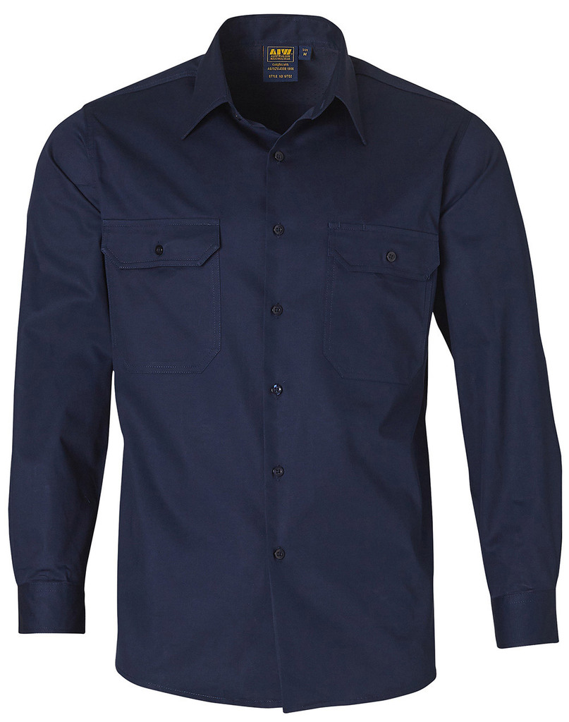 Cool-Breeze Cotton Long Sleeve Work Shirt 