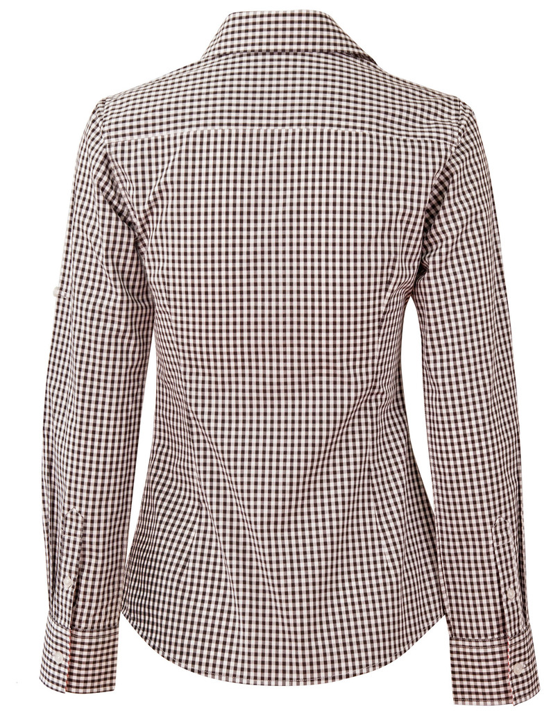 Women's Gingham Check Roll-Up L/S Shirt