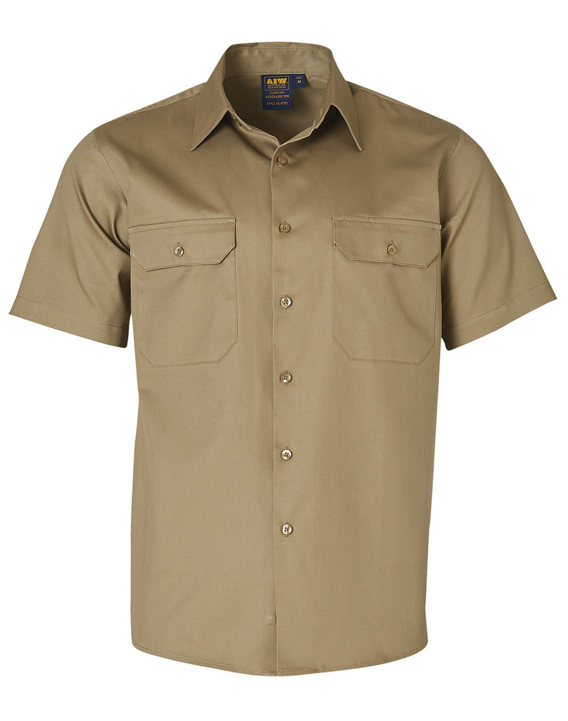 Cotton Drill Short Sleeve Work Shirt 