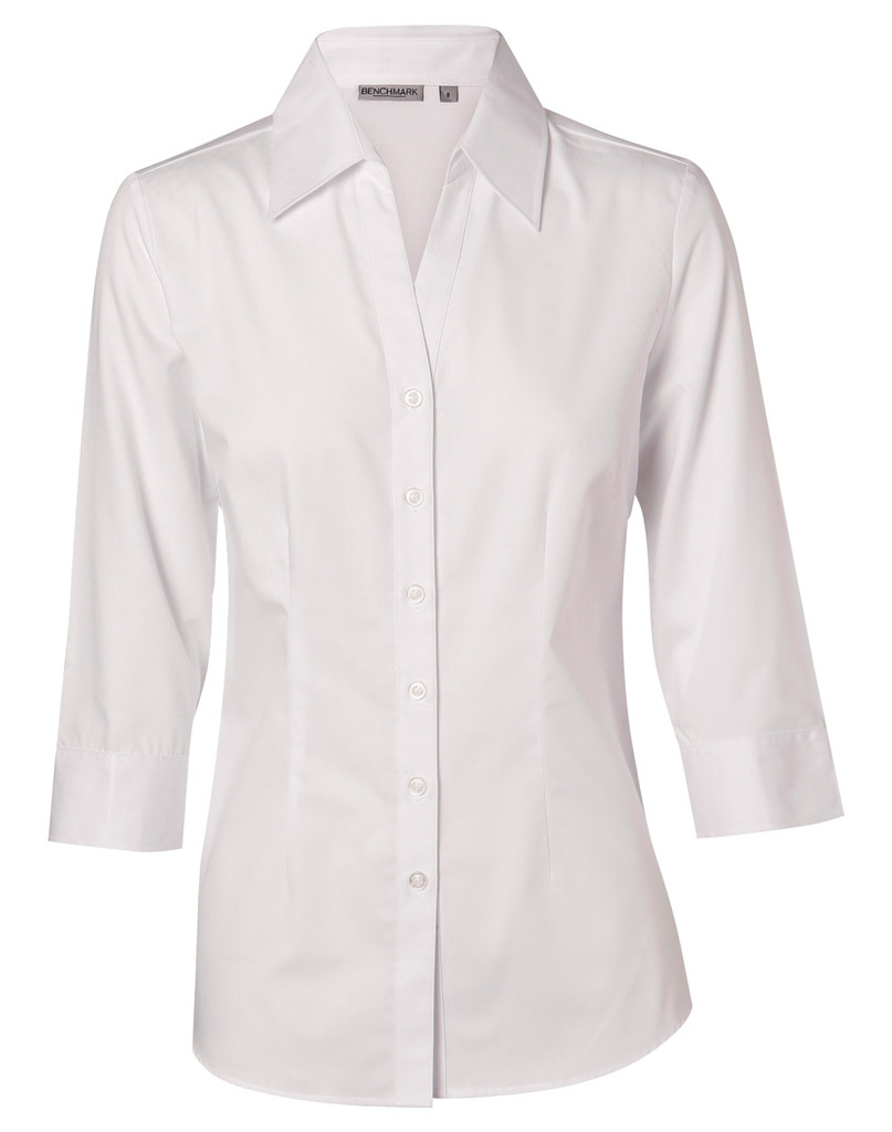 Women's Cvc Oxford 3/4 Sleeve Shirt