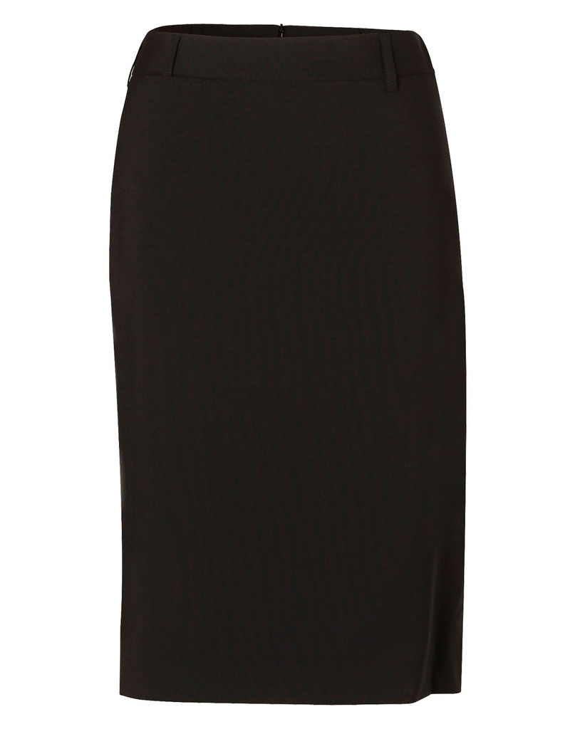 Women's Mid Length Lined Pencil Skirt In Wool Stretch
