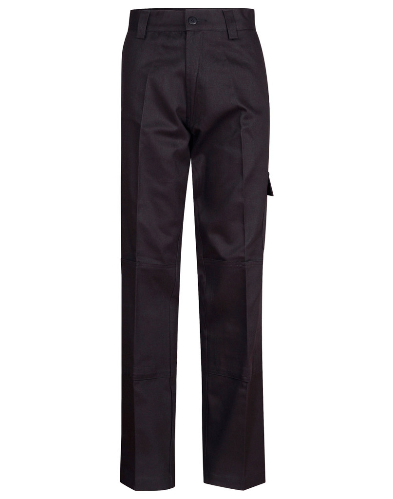 Cotton Drill Cargo Pants With Knee Pads 
