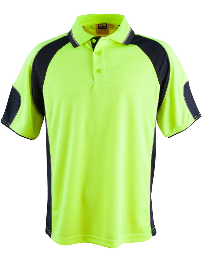 Men's Hi-Vis Cooldry Contrast Polo With Sleeve Panels