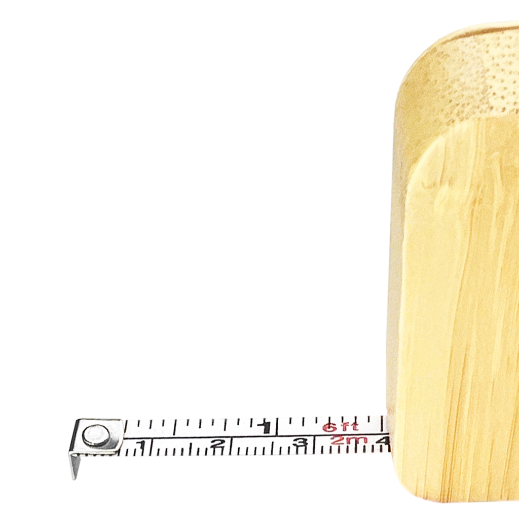 Bamboo Tape Measure Key Ring