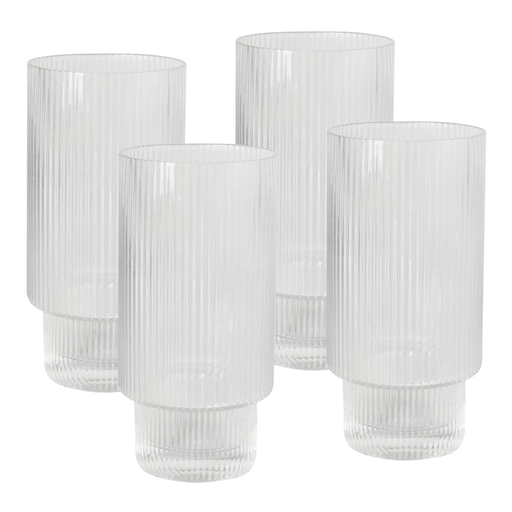 Oscar Ribbed Highball Glasses