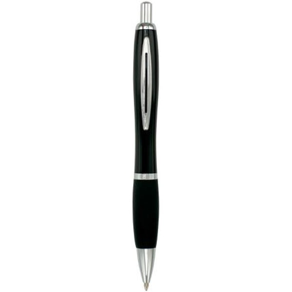 Metal Pen Curved Barrel Black Rubber Grip Ultra Vista