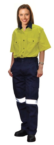 Ladies Heavy Cotton Pre-shrunk Drill Work Pants with 3M Tapes