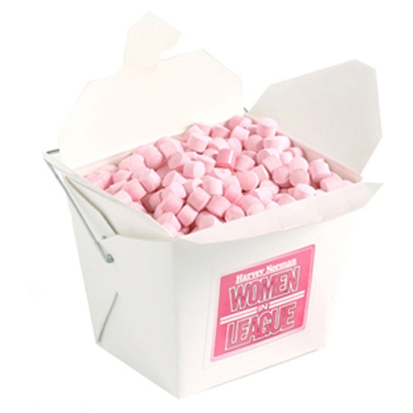 White Cardboard Noodle Box Filled with Mints or Musks 100G