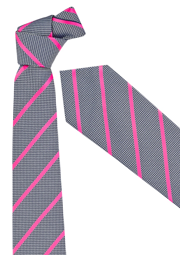 Mens Single Contrast Stripe Tie