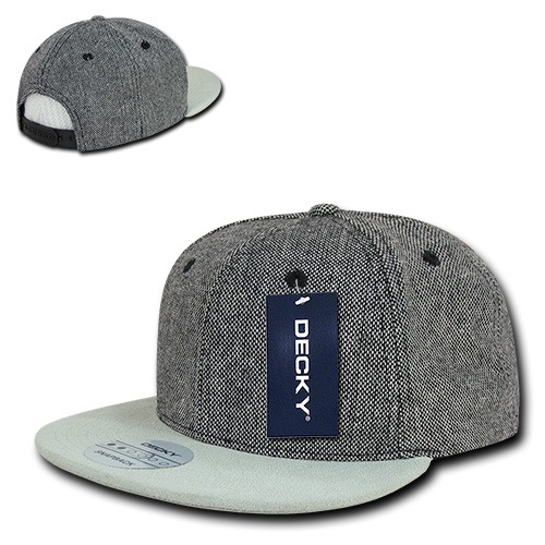 Salt and Pepper Snapback with Suede Bill