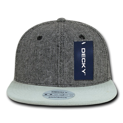 Salt and Pepper Snapback with Suede Bill
