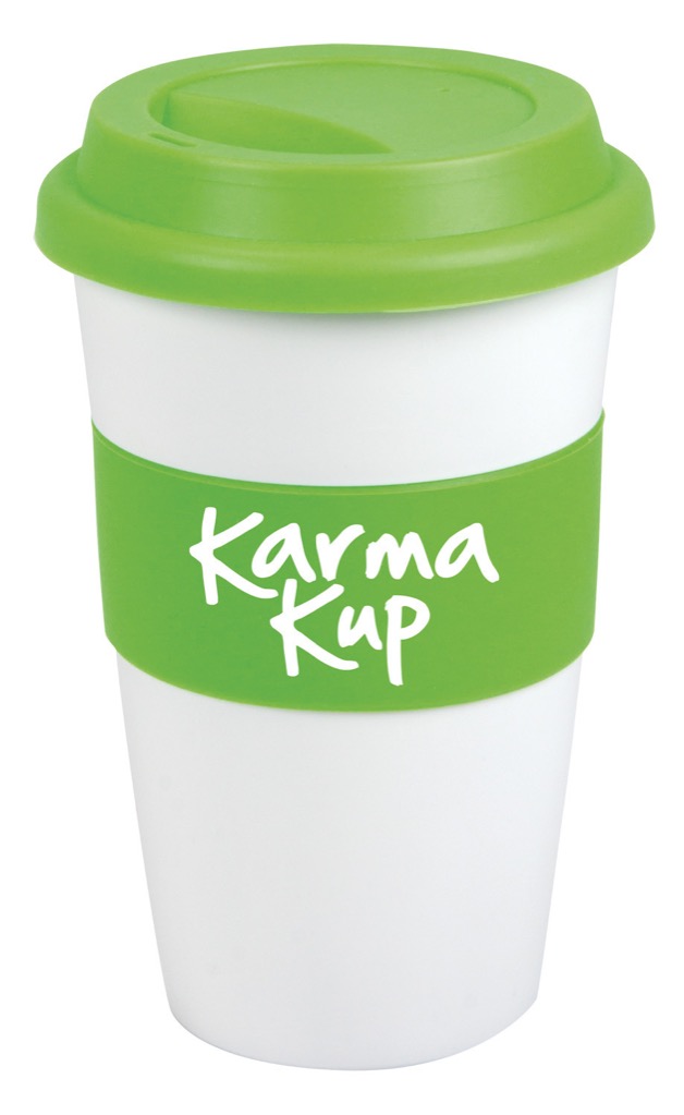 Coffee Cup / Mug   16oz/535ml Plastic Karma Kup Silicon Lid Reusable