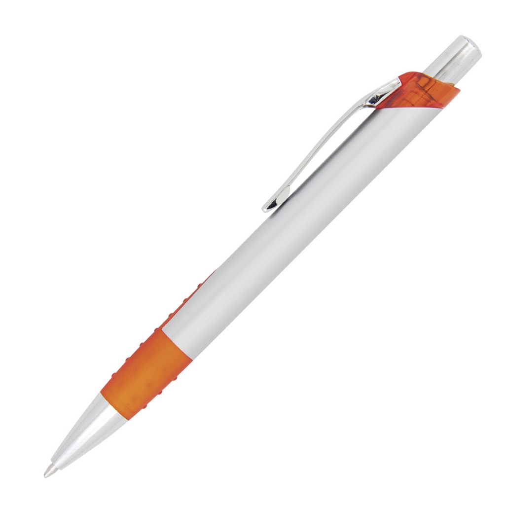 Pen Plastic Silver Barrel With Coloured Trim Apollo Silver