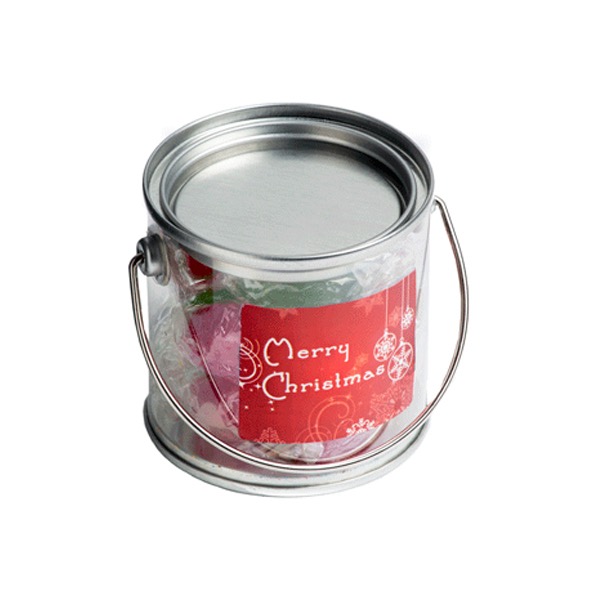 Small PVC Bucket Filled With Christmas Twist Wrapped Boiled Lollies 120G