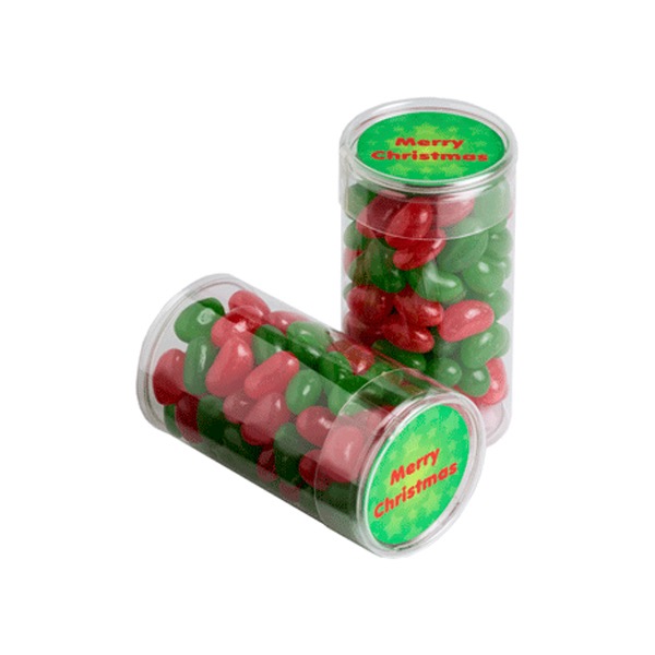 Pet Tube Filled With Christmas Jelly Beans 100G