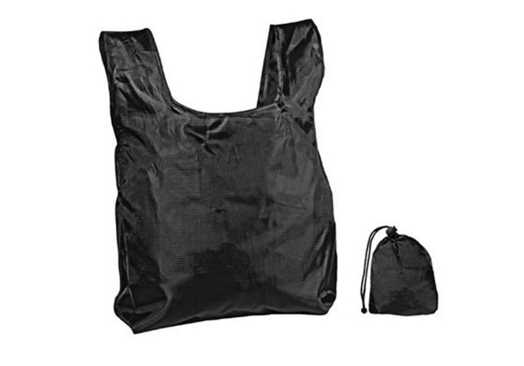 Nylon Foldable Tote With Drawstring Closure Pouch