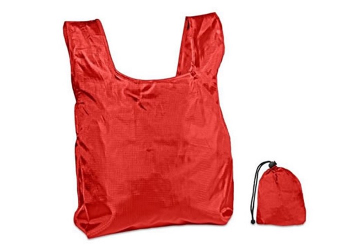 Nylon Foldable Tote With Drawstring Closure Pouch