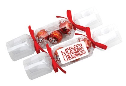Clear Christmas Crackers with Lindor Balls