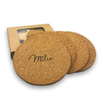 Vineyards Cork Coaster Round Set of 4