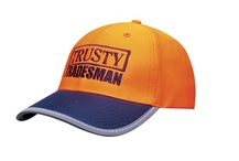 Luminescent Safety Cap With Reflective Trim On Peak