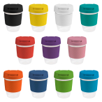 Coffee Cup / Mug  12oz/340ml Clear Plastic Karma Kup With Plastic Flip Lid Reusable  Eco Friendly