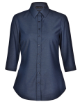 Ladies' Pin Dot Stretch 3/4 Sleeve Shirt